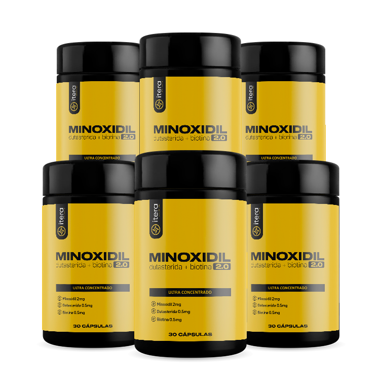Minoxidil - 30 Caps (6 mêses de tratamento)