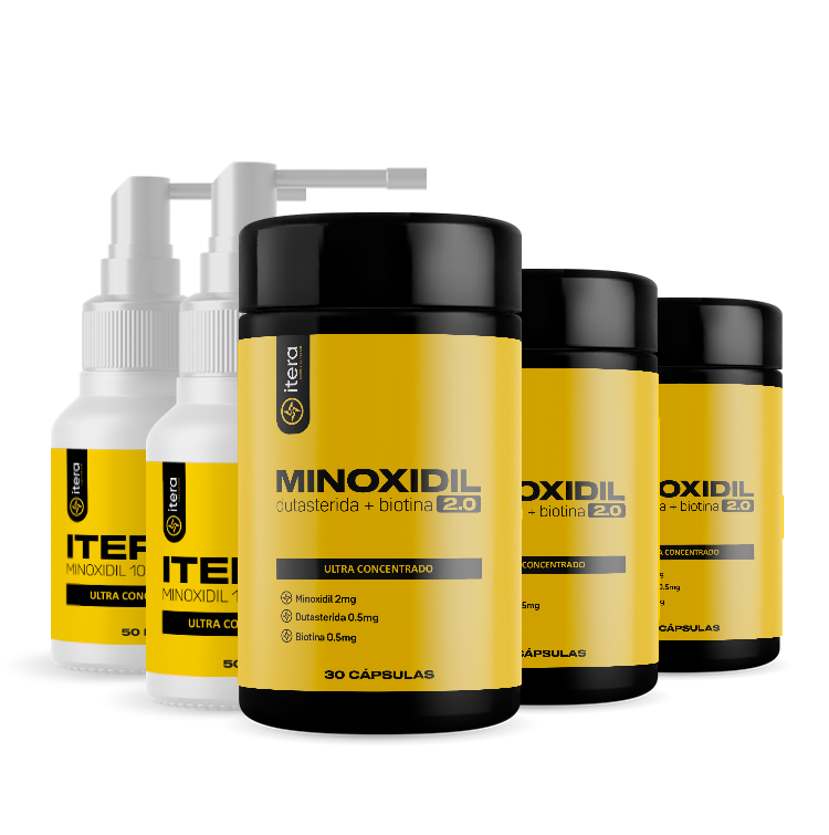 Kit Fortalecimento Capilar Itera – 2 Sprays + 3 em Cápsulas (Tratamento Completo por 3 Meses)
