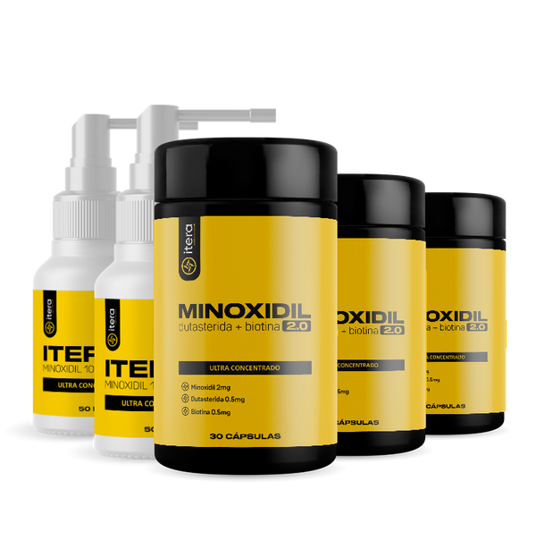 Kit Fortalecimento Capilar Itera – 2 Sprays + 3 em Cápsulas (Tratamento Completo por 3 Meses)